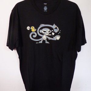MUNKY KING BRAND JOE LEDBETTER MORNING MONKEY MENS BLACK T-SHIRT (SIZE L) NEW